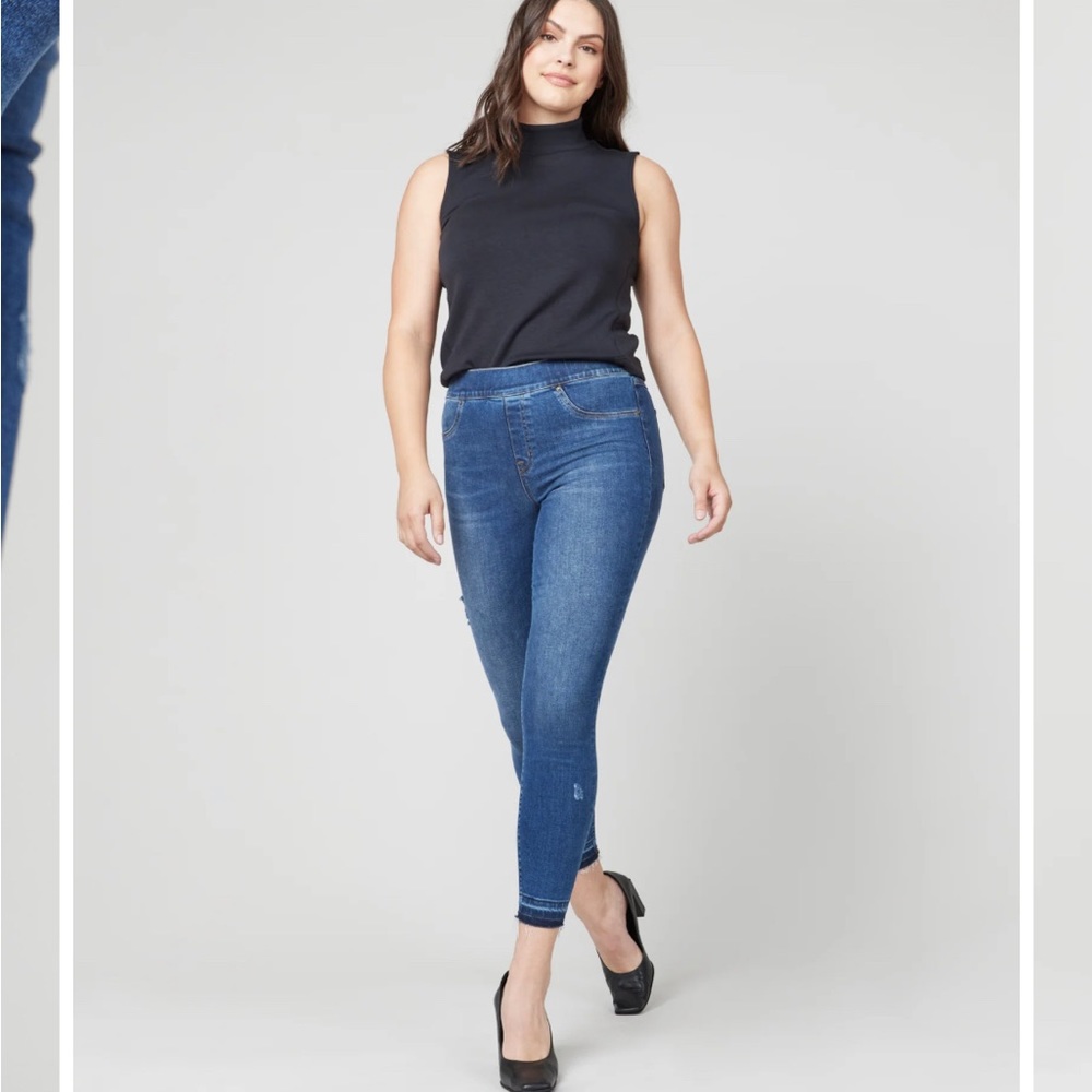 SPANX Distressed Ankle Jeans